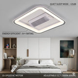 New Smart Home Lights Bladeless Fan LED Ceiling Light Voice Controller + Dimming and CCT Change