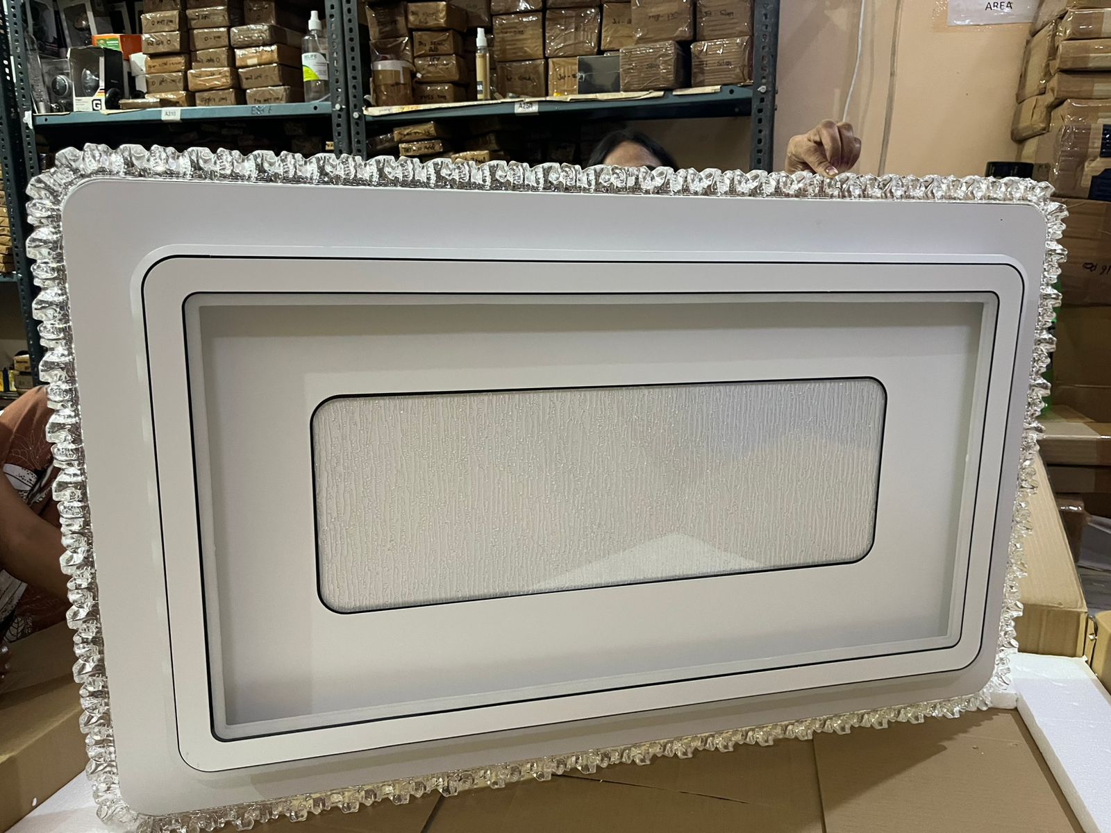 Modern Simple White Acrylic Ceiling Lamp Rectangle Shape LED Indoor Lighting for Dining Living Bedroom Metal Base Home Use-Other Interior Accessories-Lighting Hub-Lighting Hub