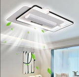 Designer Fan Light Hotel Bedroom Decorative Recessed Smart Bladeless Ceiling Fan With Light and Remote