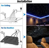 Shooting Star Ceiling Light Kit, 16W RGBW APP + Remote Control Fibre Optic Light, with 450+100 pcs (550 pieces) 0.75 mm 3M Fibers + 28-Key RF Remote Control, for Decoration in Ceiling-Optic Fiber Light Kit-Lighting Hub-Lighting Hub