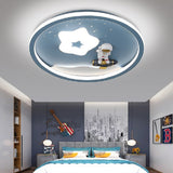 Modern LED Ceiling Light Aeroplane Shaped Lamp for Kids Bedroom AC Powered Indoor Mounted Lamp with Eye-Caring Surface