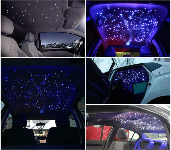 32W Dual Head with Shooting Star RGBW APP + Remote Control Fibre Optic Light Kit 1100pieces (900+200pc) 0.03in/0.06in 9.8ft Fibre for Decoration in Ceiling Home and Car-Optic Fiber Light Kit-Lighting Hub-Lighting Hub