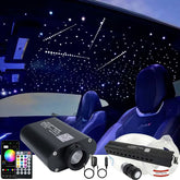 16W RGBW Meteor Fiber Optic Light shooting Star Ceiling Lighting Kits Music Mode APP Remote Sensory Car Use Home Interior Decoration 550pcs 9.8ft Fiber Cables