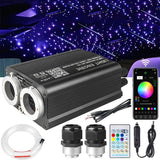32W Dual Head with Shooting Star RGBW APP + Remote Control Fiber Optic Light Kit 1100pieces (900+200pc) 5m 16.4ft Fibre for Decoration in Ceiling Home and Car