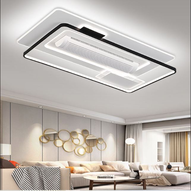 Designer Fan Light Hotel Bedroom Decorative Recessed Smart Bladeless Ceiling Fan With Light and Remote-Other Interior Accessories-Lighting Hub-Lighting Hub