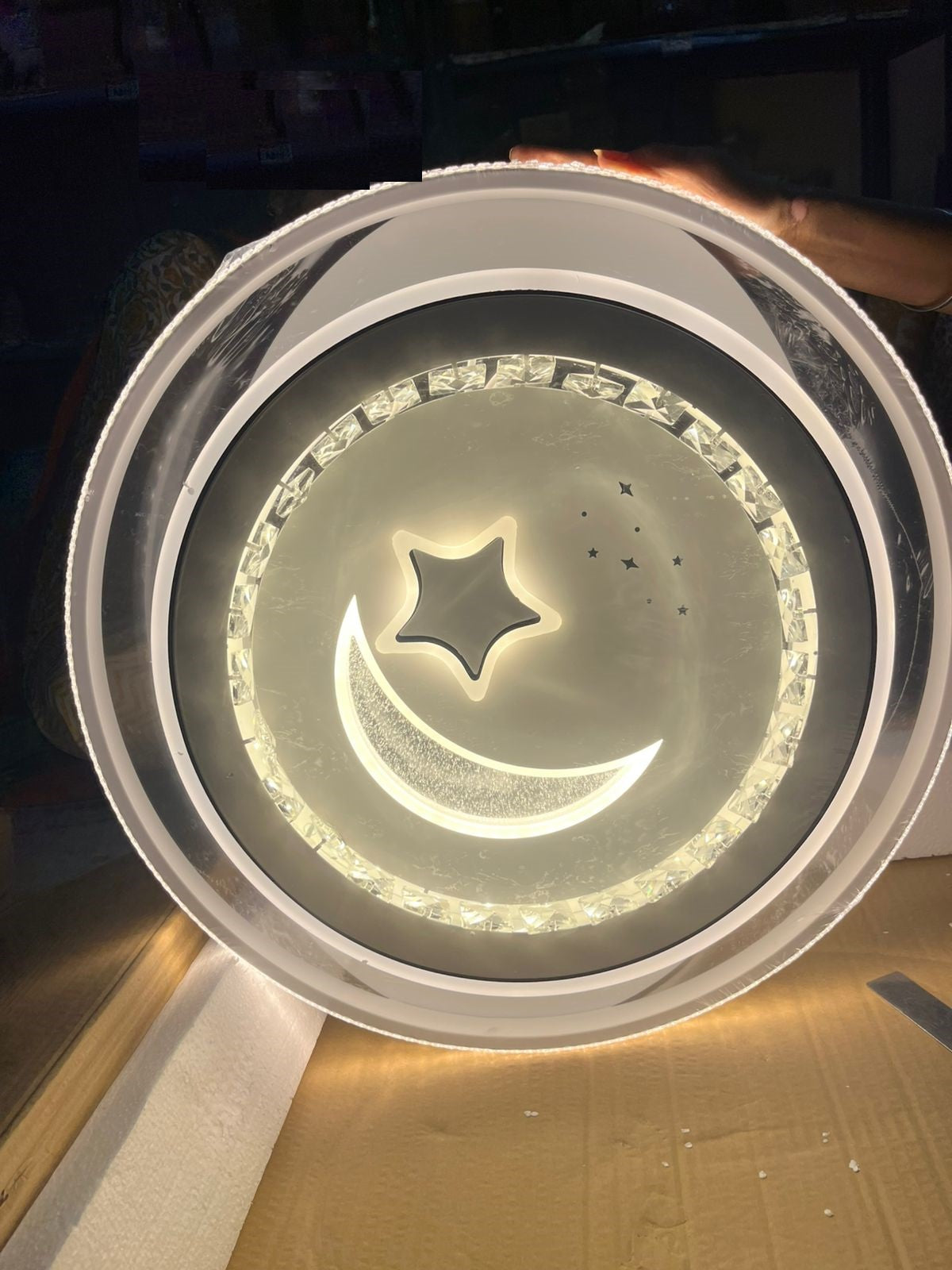 LED Ceiling Light Stars Moons Clouds Stars Round Indoor Lamp Two-color Iron Base Lamp Surface Mounted for Bedroom Hotel Office-Other Interior Accessories-Lighting Hub-Lighting Hub