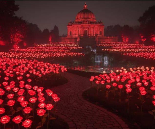 Stylish Garden Light Led Decoration Rose Lamp Outdoor Light Colourful Flower Landscape Courtyard Lawn Light(Pack of 10 With Driver)-Garden Light-Lighting Hub-Lighting Hub