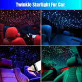 16WApp+ Remote Twinkle Fiber Optic Light Kit 9.8ft/3m 0.5MM-250Pcs, 0.75MM-300Pcs, 1MM-30Pcs, 1.5MM-20Pcs for Car Starlight and Home(600Pcs/3Meter)