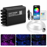 32W Light Engine Twinkle/Shooting App+ Remote Fiber Optic Light Kit 9.8ft/3m Length 0.5MM-500pcs, 0.75MM-800Pcs, 1MM-60pcs, 1.5MM- 40pcs for Car Starlight and Home(1400Pcs/3Meter)