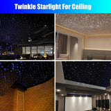 16WApp+ Remote Twinkle Fiber Optic Light Kit 9.8ft/3m 0.5MM-250Pcs, 0.75MM-300Pcs, 1MM-30Pcs, 1.5MM-20Pcs for Car Starlight and Home(600Pcs/3Meter)