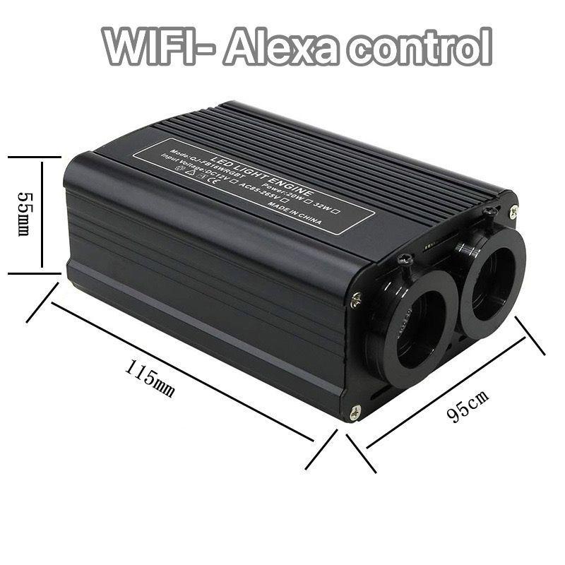 WiFi ALEXA 32W RGBW LED Fiber Optic Lighting App & Voice Control Optical Fiber Source for Alexa-optic fiber-Lighting Hub-CloudSale