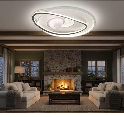 LED Ceiling Light Moons Round Indoor Lamp Two-color Iron Base Lamp Surface Mounted for Bedroom Hotel Office-Other Interior Accessories-Lighting Hub-Lighting Hub