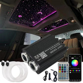 32W Light Engine Twinkle/Shooting App+ Remote Fiber Optic Light Kit 16.4ft/5m Length 0.5MM-500pcs, 0.75MM-800Pcs, 1MM-60pcs, 1.5MM- 40pcs for Car Starlight and Home(1400Pcs/5Meter)