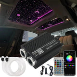 32W Light Engine Twinkle/Shooting App+ Remote Fiber Optic Light Kit 16.4ft/5m Length 0.5MM-500pcs, 0.75MM-800Pcs, 1MM-60pcs, 1.5MM- 40pcs for Car Starlight and Home(1400Pcs/5Meter)