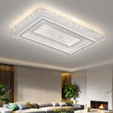 Modern Simple White Acrylic Ceiling Lamp Rectangle Shape LED Indoor Lighting for Dining Living Bedroom Metal Base Home Use