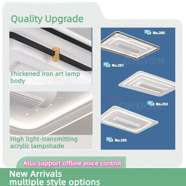 Smart Voice Bladeless Ceiling Fan With Light Remote Control Bladeless Fan Lamp Smart LED Fan Light for Home Bedroom-Other Interior Accessories-Lighting Hub-Lighting Hub