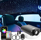 16W 380pcs 9.8ft Car Use Bluetooth RGBW LED Fiber Optic Star Ceiling Headliner Light Kit APP+Remote Music Mode Optical Fiber+Adapter for Car/Ceiling-Optic Fiber Light Kit-Lighting Hub-Lighting Hub