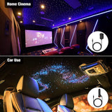 16W 380pcs 9.8ft Car Use Bluetooth RGBW LED Fiber Optic Star Ceiling Headliner Light Kit APP+Remote Music Mode Optical Fiber+Adapter for Car/Ceiling-Optic Fiber Light Kit-Lighting Hub-Lighting Hub