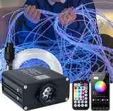 150pcs 9.8ft Side Glow Fiber Optic Sensory Light for Autism Room,18w Twinkle&Sound Activated Light Box,Fiber Optic Curtain 3x0.75mm Flash Point Light Up Cable-Optic Fiber Light Kit-Lighting Hub-Lighting Hub