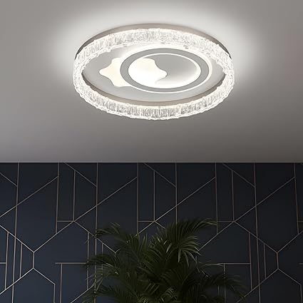 Modern Simple White Acrylic Ceiling Lamp Round Flower Shape LED Indoor Lighting for Dining Living Bedroom Metal Base Home Use-Other Interior Accessories-Lighting Hub-Lighting Hub