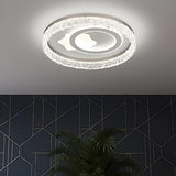 Modern Simple White Acrylic Ceiling Lamp Round Flower Shape LED Indoor Lighting for Dining Living Bedroom Metal Base Home Use