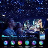 16WApp+ Remote Twinkle Fiber Optic Light Kit 9.8ft/3m 0.5MM-200Pcs, 0.75MM-200Pcs, 1MM-30Pcs, 1.5MM-20Pcs for Car Starlight and Home(450Pcs/3Meter)