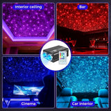 32Watt App+ Remote Twinkle Fiber Optic Light Kit 16.4ft/5m 0.5MM-500Pcs, 0.75MM-600Pcs, 1MM-60Pcs, 1.5MM-40Pcs for Car Starlight and Home(1200Pcs/5Meter)