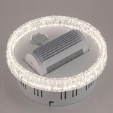 Smart Bladeless LED Ceiling Fan Light with Voice Control, Bluetooth Speaker & Modern Crystal Design