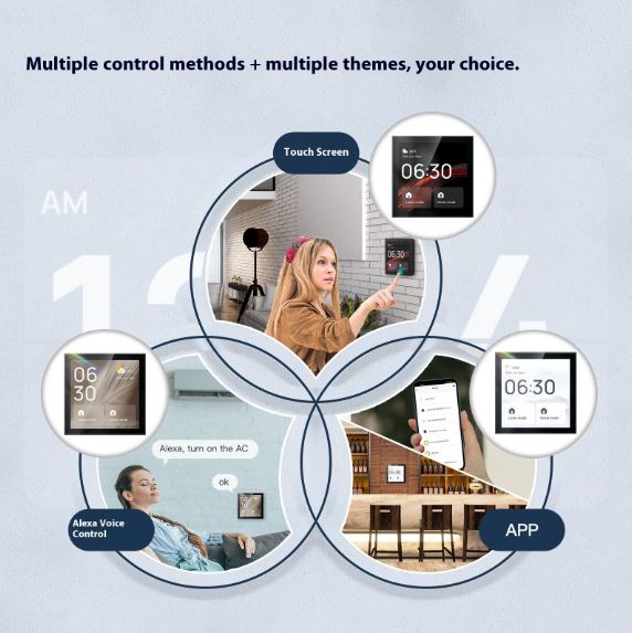 4 Inch In-Wall Tuya Central Control Panel Switch Smart Home Touch Panel Controller Built In Zigbee Hub Gateway and Alexa Speaker-Automation Device-Lighting Hub-Lighting Hub