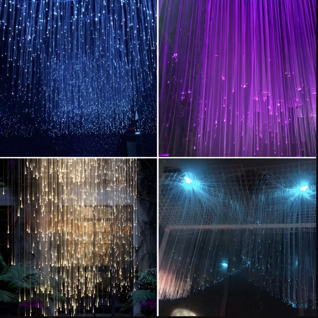 16W RGBW Fiber Optic Curtain Lights Kit Flash Waterfall Effect For Kids Sensory Room & Home Décor-Fiber Optic Curtain-Lighting Hub-Lighting Hub