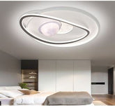 LED Ceiling Light Moons Round Indoor Lamp Two-color Iron Base Lamp Surface Mounted for Bedroom Hotel Office