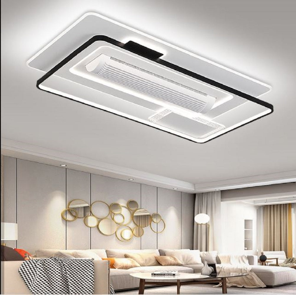 Designer Fan Light Hotel Bedroom Decorative Recessed Smart Bladeless Ceiling Fan With Light and Remote-Other Interior Accessories-Lighting Hub-Lighting Hub