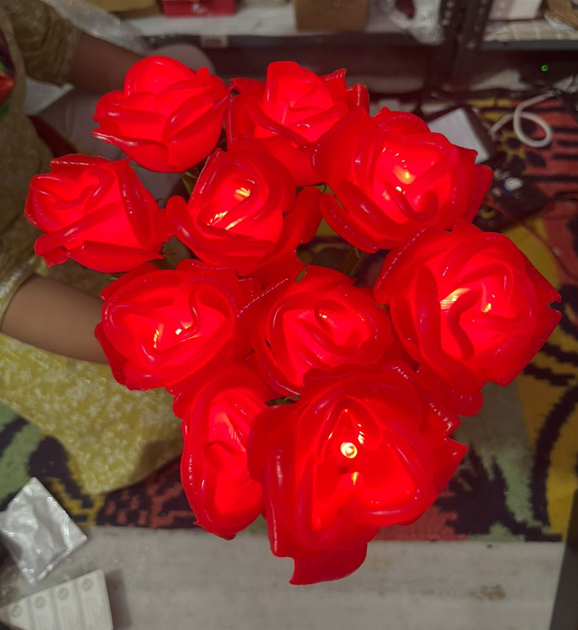 Stylish and Modern Garden Decoration Artificial Outdoor Led Rose Flower Light (Pack of 10 with Driver)-Garden Light-Lighting Hub-Lighting Hub