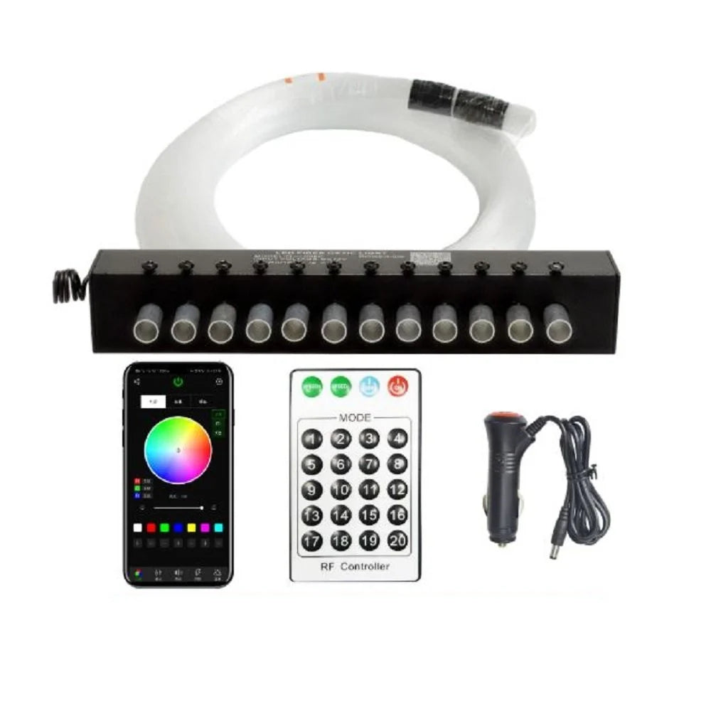 Ceiling Light Kit, 9W 12 Holes RGBW Colorful Shooting Star Kit with APP Control for Decoration in Ceiling Home and Car-light engine-Lighting Hub-Lighting Hub