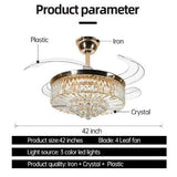 Crystal Chandelier Ceiling Fan with Remote Control