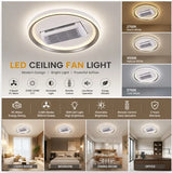 Modern LED Ceiling Fans Remote Control 60-Inch Creative Leafless Lamp DC Motor Bladeless