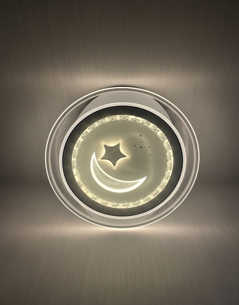 LED Ceiling Light Stars Moons Clouds Stars Round Indoor Lamp Two-color Iron Base Lamp Surface Mounted for Bedroom Hotel Office-Other Interior Accessories-Lighting Hub-Lighting Hub