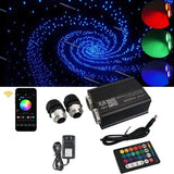 32W Dual Head with Shooting Star RGBW APP + Remote Control Fibre Optic Light Kit 1100pieces (900+200pc) 0.03in/0.06in 9.8ft Fibre for Decoration in Ceiling Home and Car