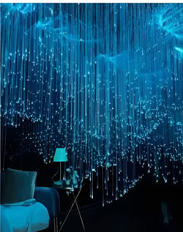1.5MM 2296ft(700m) Diameter 0.06in(1.5mm) Sparking Sparkle Fiber Roll Sensory Side Waterfall Curtain Lighting