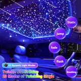 32W Dual Head with Shooting Star RGBW APP + Remote Control Fiber Optic Light Kit 1100pieces (900+200pc) 5m 16.4ft Fibre for Decoration in Ceiling Home and Car