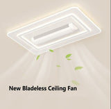 New Design Fan Light Hotel Bedroom Decorative Recessed Smart Bladeless Ceiling Fan With Light and Remote