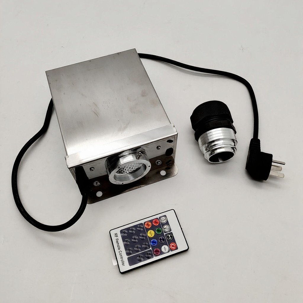 Mini 45W LED Fiber Optic Light Engine, Water-Resistant RGB Light Source with Sound Activation for Outdoor Trees, Pools, Indoor Waterfalls, Aquariums, Halloween & Christmas Decor-light engine-Lighting Hub-Lighting Hub