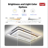 Smart Voice Bladeless Ceiling Fan With Light Remote Control Bladeless Fan Lamp Smart LED Fan Light for Home Bedroom