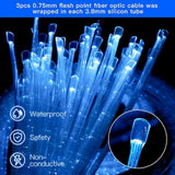 150pcs 9.8ft Side Glow Fiber Optic Sensory Light for Autism Room,18w Twinkle&Sound Activated Light Box,Fiber Optic Curtain 3x0.75mm Flash Point Light Up Cable-Optic Fiber Light Kit-Lighting Hub-Lighting Hub