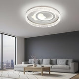 Modern Simple White Acrylic Ceiling Lamp Round Flower Shape LED Indoor Lighting for Dining Living Bedroom Metal Base Home Use