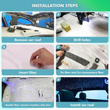 32WApp+ Remote Twinkle Fiber Optic Light Kit 9.8ft/3m 0.5MM-500Pcs, 0.75MM-600Pcs, 1MM-60Pcs, 1.5MM-40Pcs for Car Starlight and Home(1200Pcs/3Meter)