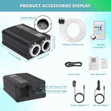 32WApp+ Remote Twinkle Fiber Optic Light Kit 9.8ft/3m 0.5MM-500Pcs, 0.75MM-600Pcs, 1MM-60Pcs, 1.5MM-40Pcs for Car Starlight and Home(1200Pcs/3Meter)