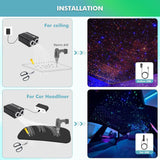 32WApp+ Remote Twinkle Fiber Optic Light Kit 9.8ft/3m 0.5MM-500Pcs, 0.75MM-600Pcs, 1MM-60Pcs, 1.5MM-40Pcs for Car Starlight and Home(1200Pcs/3Meter)