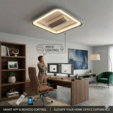 New Smart Home Lights Bladeless Fan LED Ceiling Light Voice Controller + Dimming and CCT Change