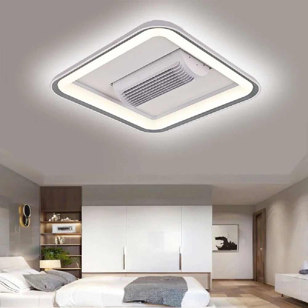 New Smart Home Lights Bladeless Fan LED Ceiling Light Voice Controller + Dimming and CCT Change